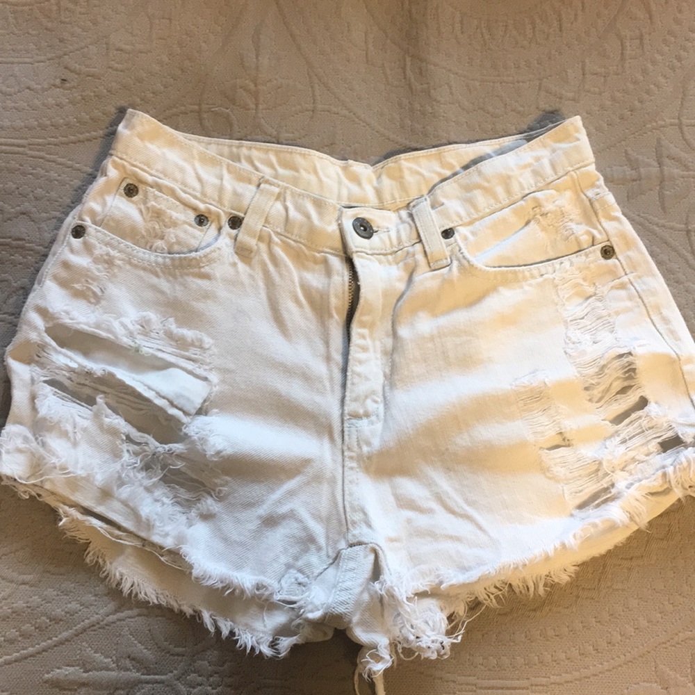 White Jean Shorts
